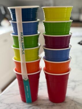 Real Simple Bright Multicolor Plastic Cup Set - 2 sets